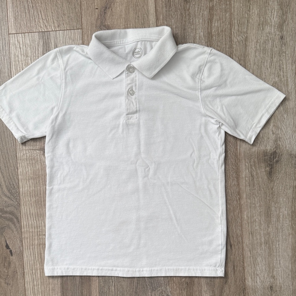 Wonder Nation Classic White Kids Boys Polo Shirt Size 8